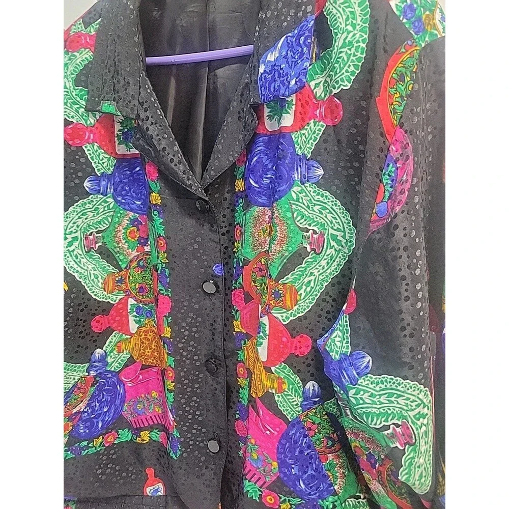 Vtg‎ 80's 90's Loud Neon jacket Tan Jay Nygard Windbreaker Shoulder Pads XL